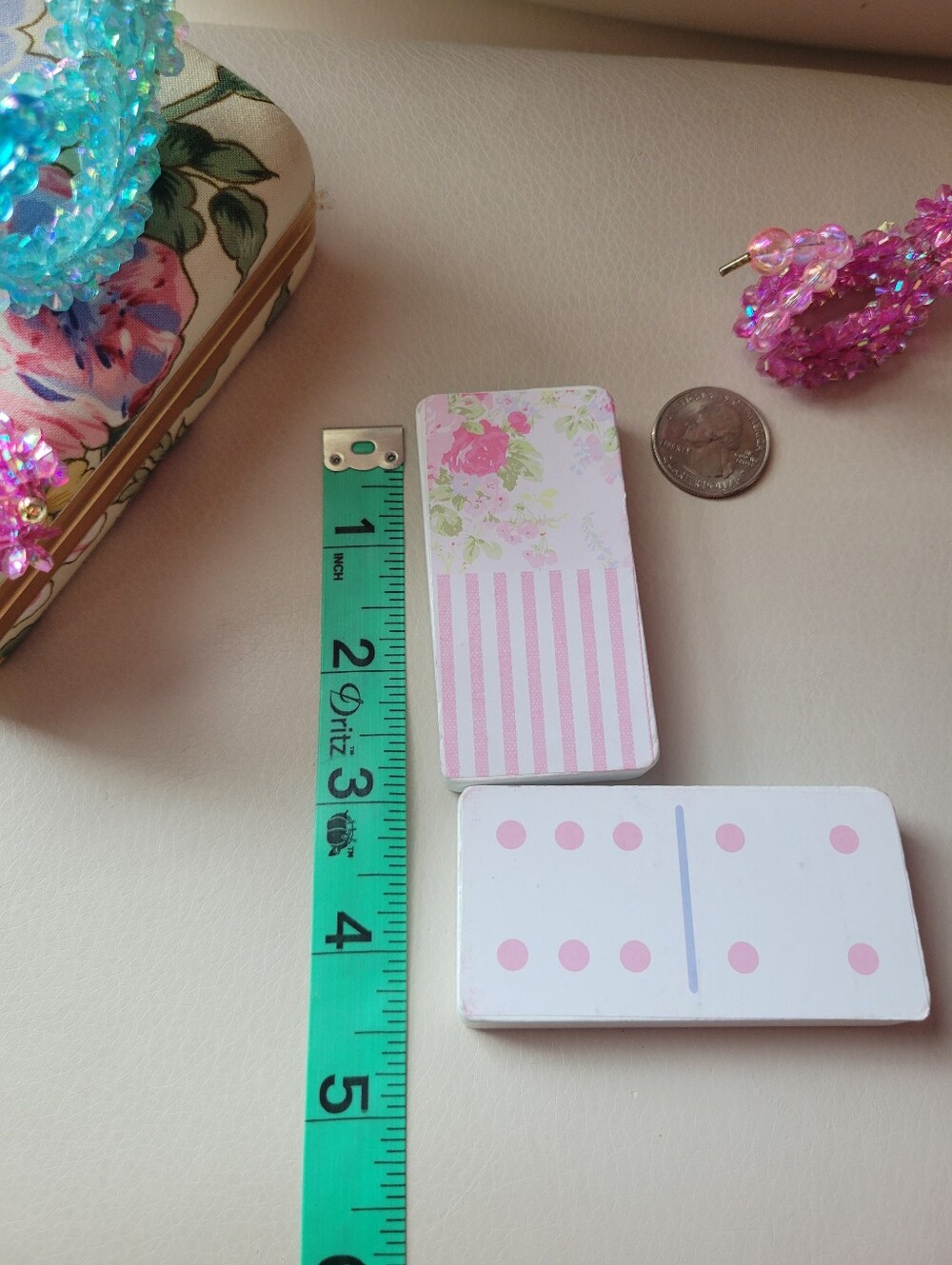 Laura Ashley English Garden Floral Dominoes Set Shabby Chic Cottagecore Pastel - Picture 8 of 16